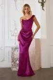 One Shoulder Stretch Satin Gown by Tux-USA