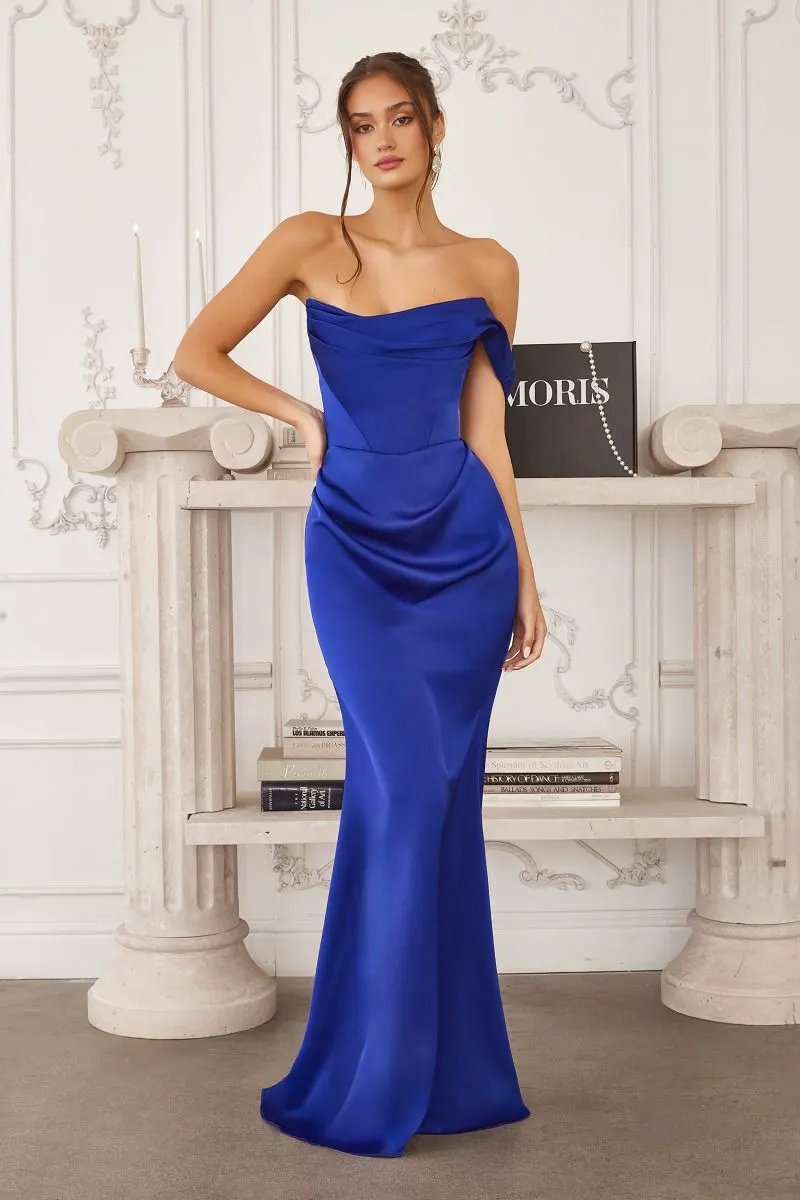 One Shoulder Stretch Satin Gown by Tux-USA