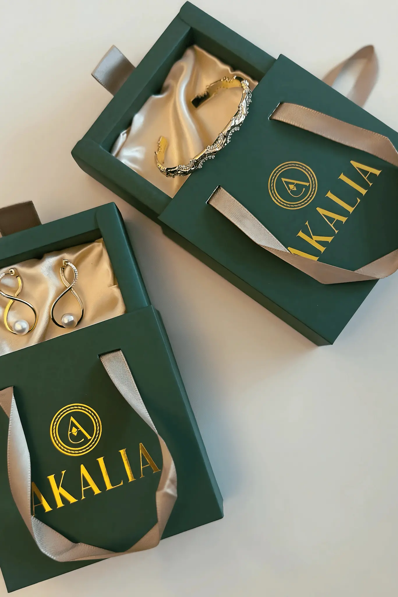 Thalia Waterproof Earring Shiny Faux Pearl at Center Dazzling by Akalia