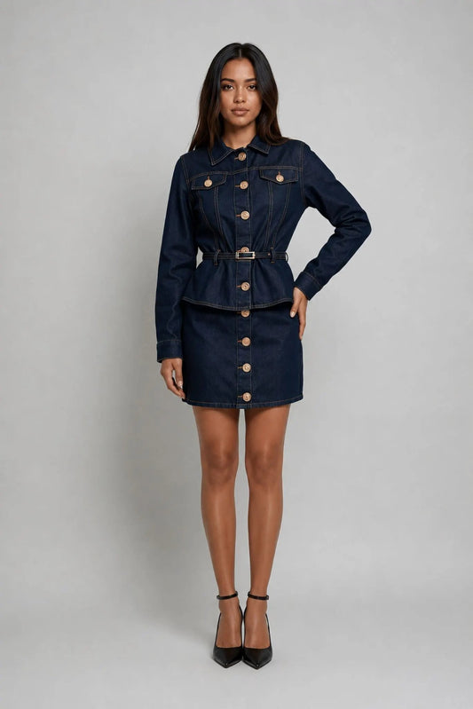 The Monaco Denim Mini Skirt by Akalia