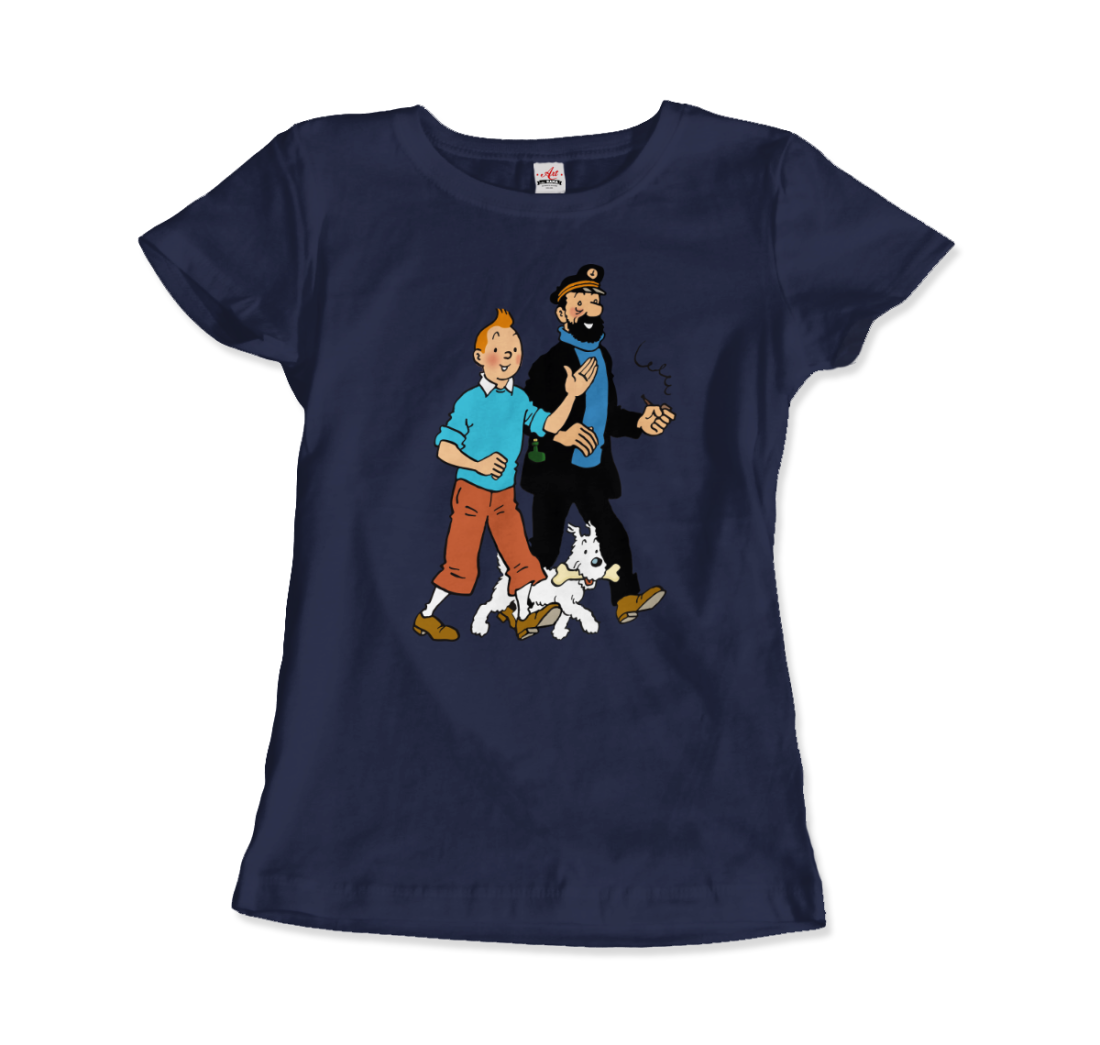 Tintin, Snowy and Captain Haddock artwork t-shirt by Art-O-Rama Shop