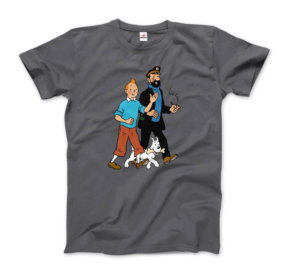 Tintin, Snowy and Captain Haddock artwork t-shirt by Art-O-Rama Shop