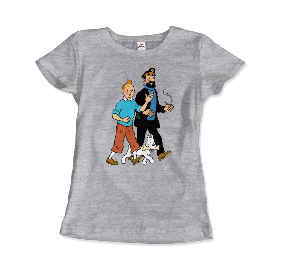 Tintin, Snowy and Captain Haddock artwork t-shirt by Art-O-Rama Shop