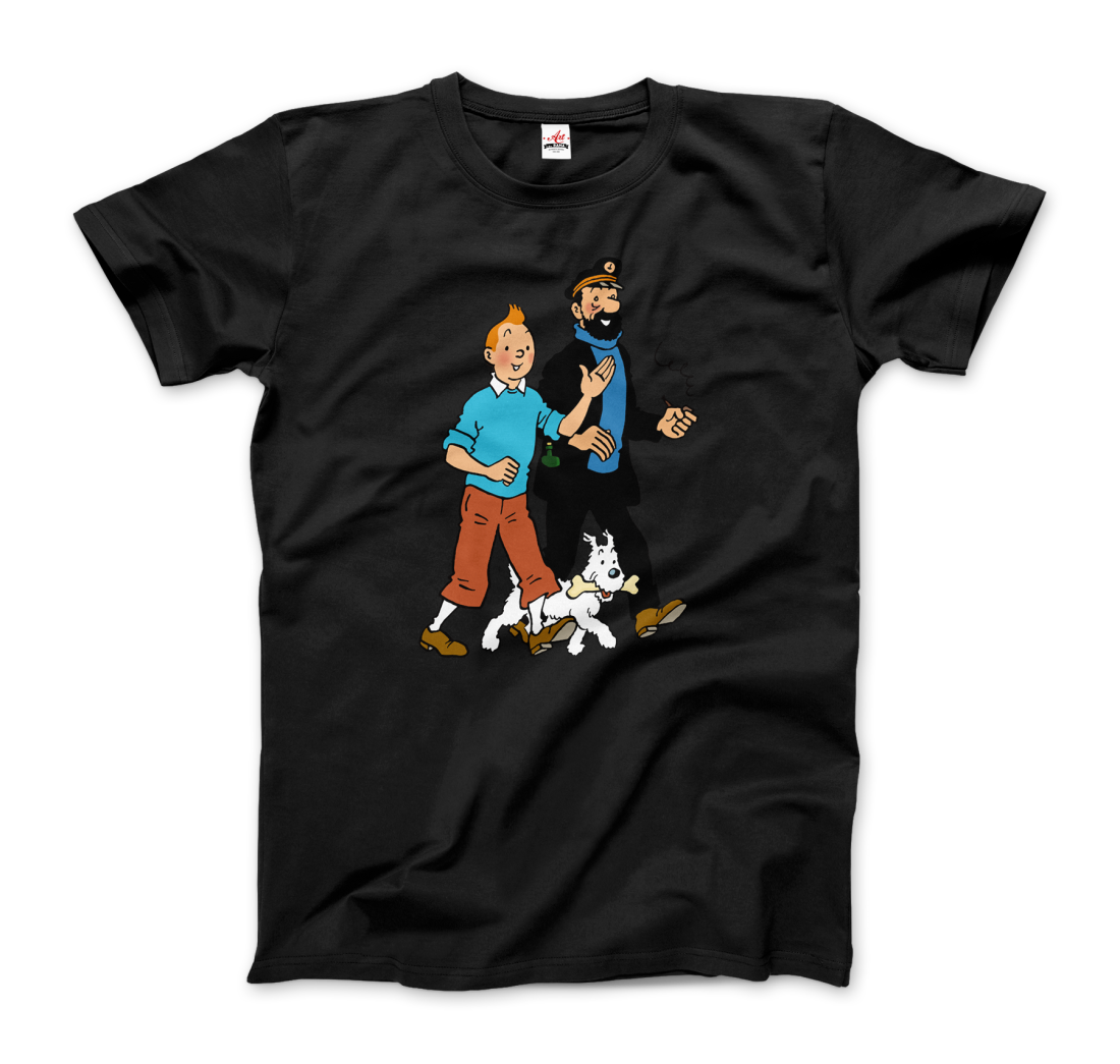 Tintin, Snowy and Captain Haddock artwork t-shirt by Art-O-Rama Shop