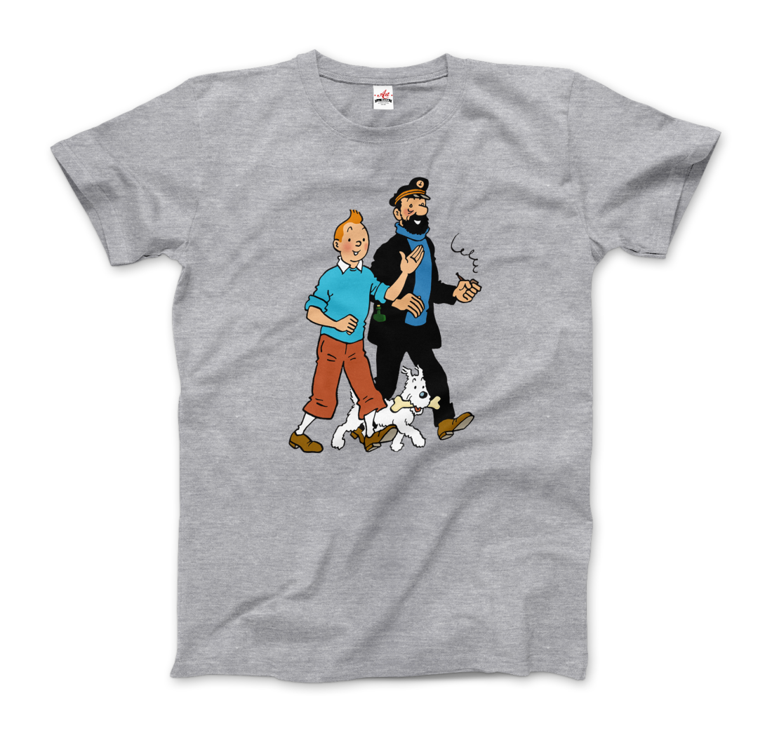 Tintin, Snowy and Captain Haddock artwork t-shirt by Art-O-Rama Shop