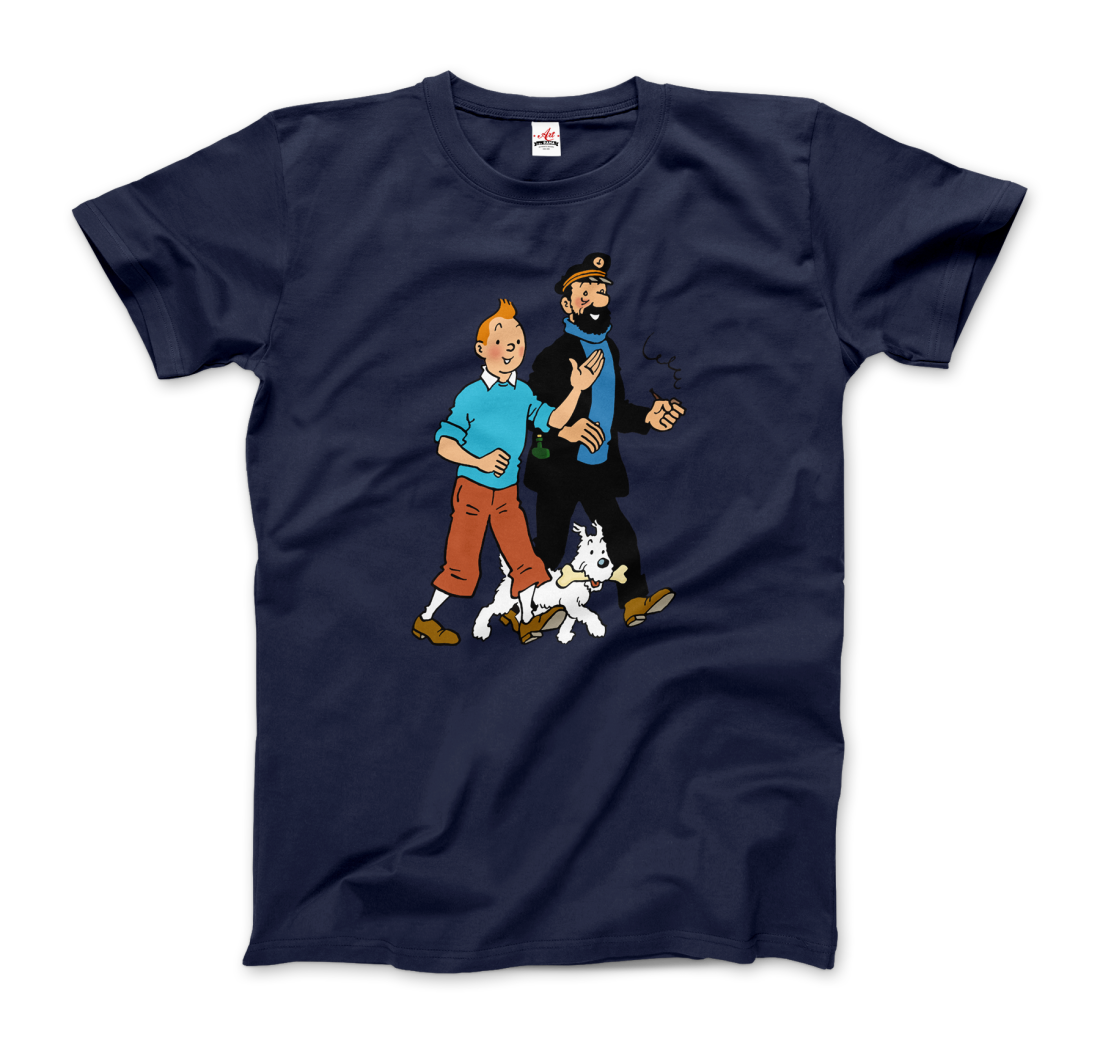 Tintin, Snowy and Captain Haddock artwork t-shirt by Art-O-Rama Shop