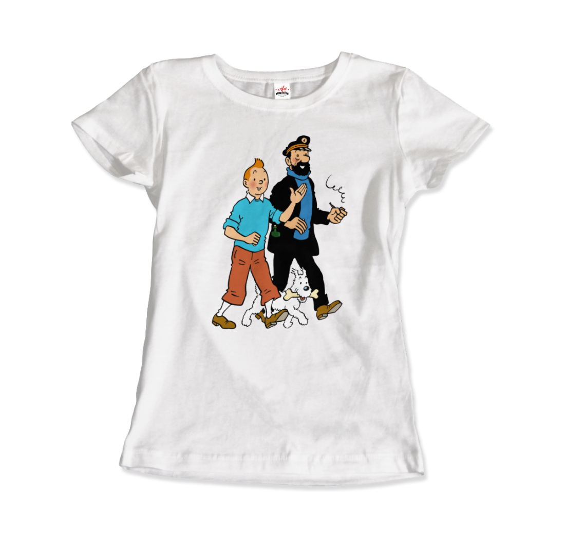 Tintin, Snowy and Captain Haddock artwork t-shirt by Art-O-Rama Shop
