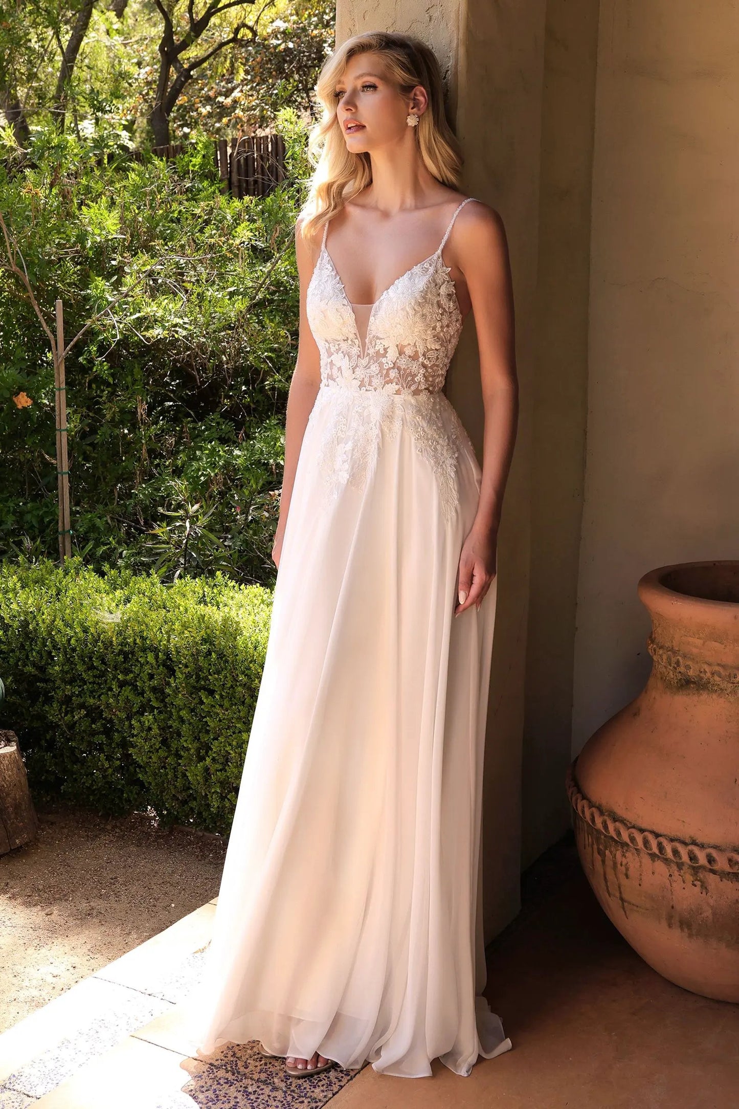 A-Line Chiffon Bridal Gown by Tux-USA