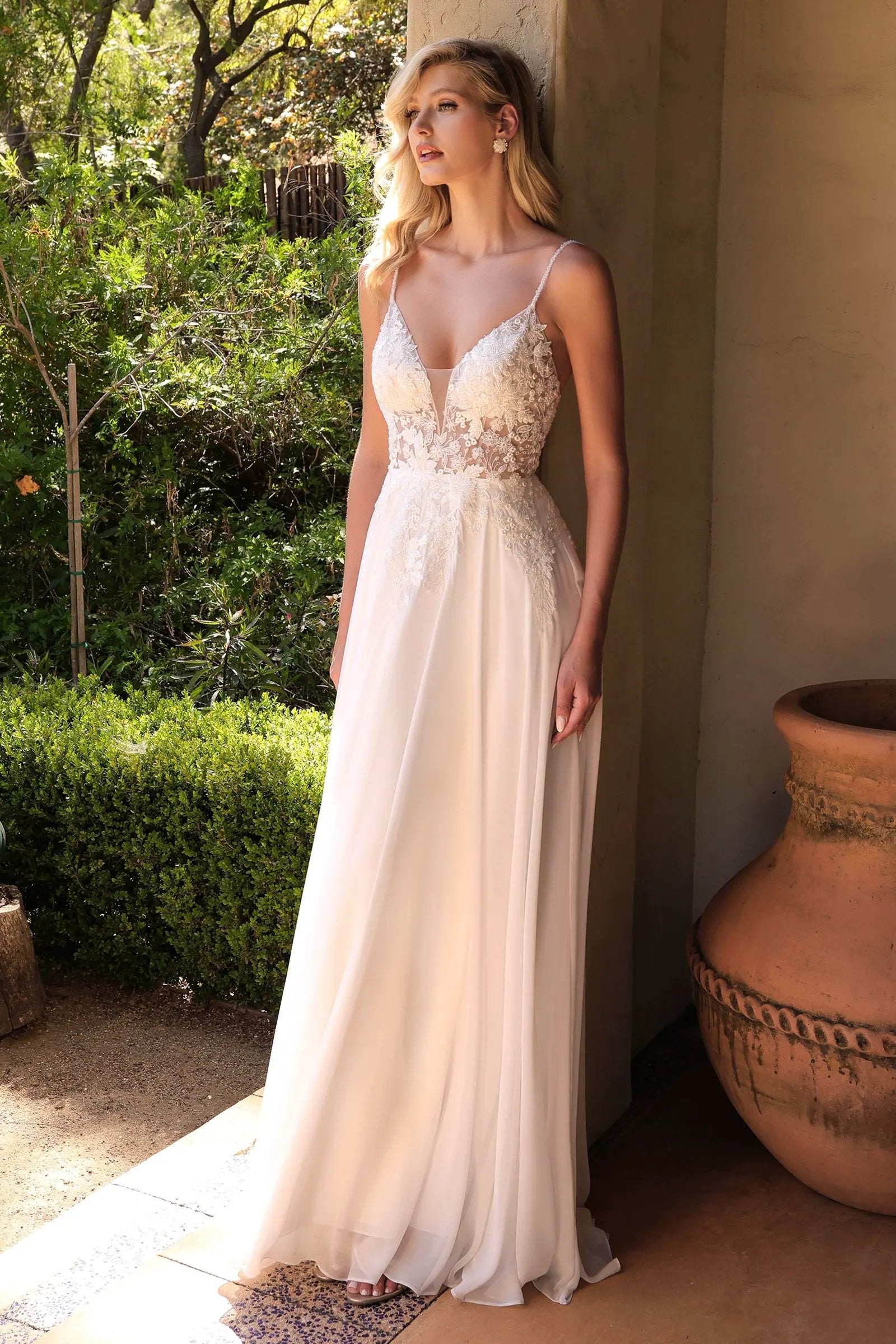 A-Line Chiffon Bridal Gown by Tux-USA