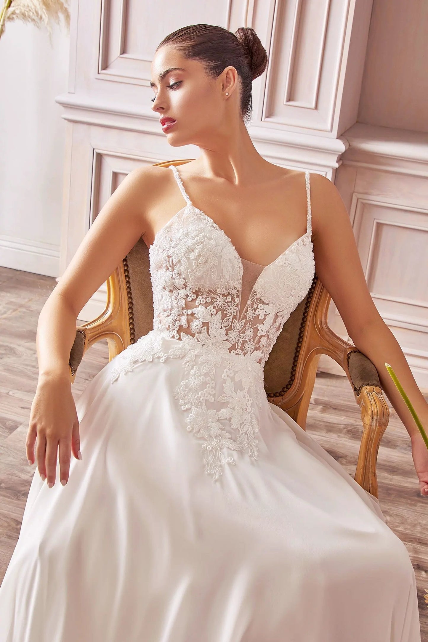 A-Line Chiffon Bridal Gown by Tux-USA