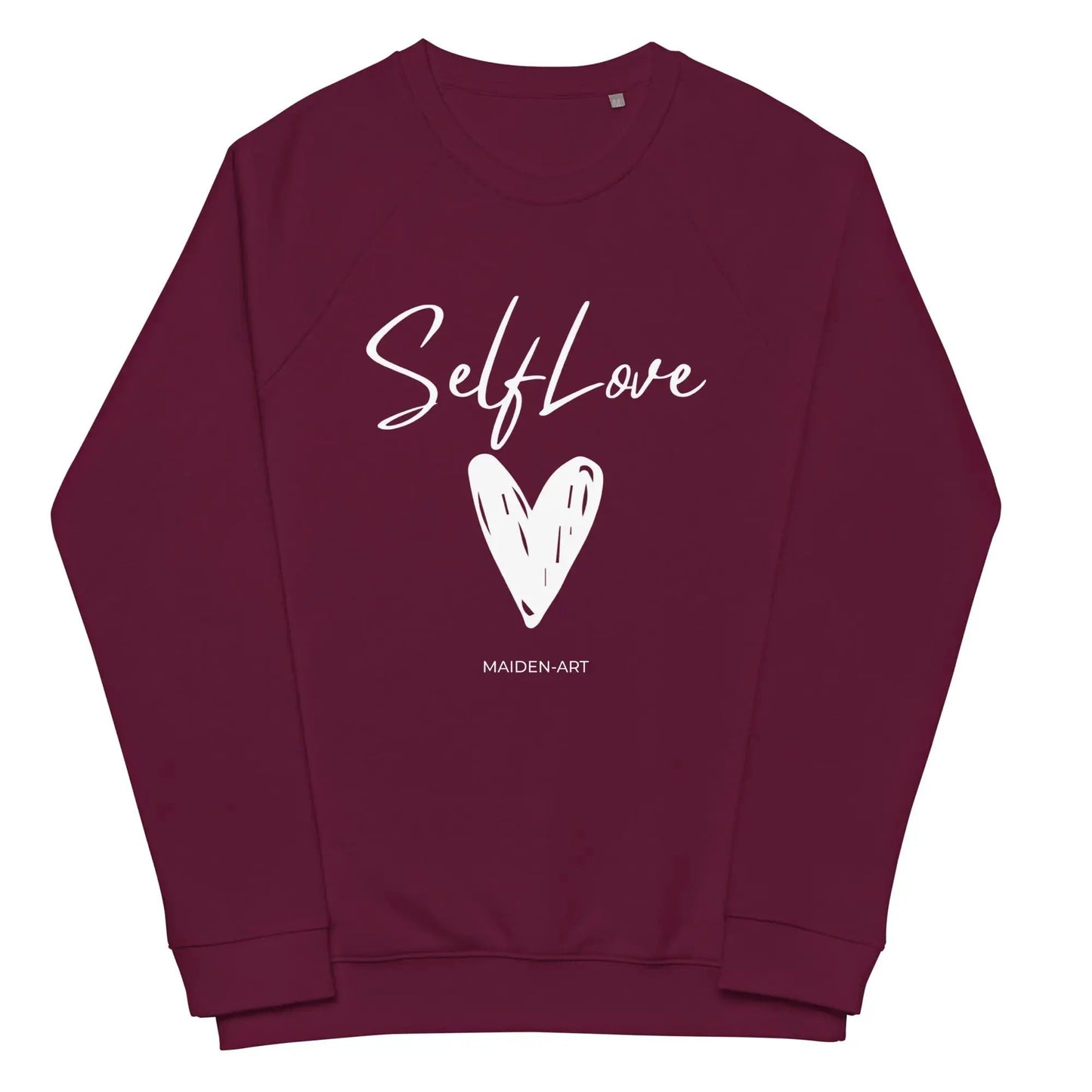 Organic sweatshirt SELF LOVE Unisex organic raglan sweatshirt by Maiden-Art