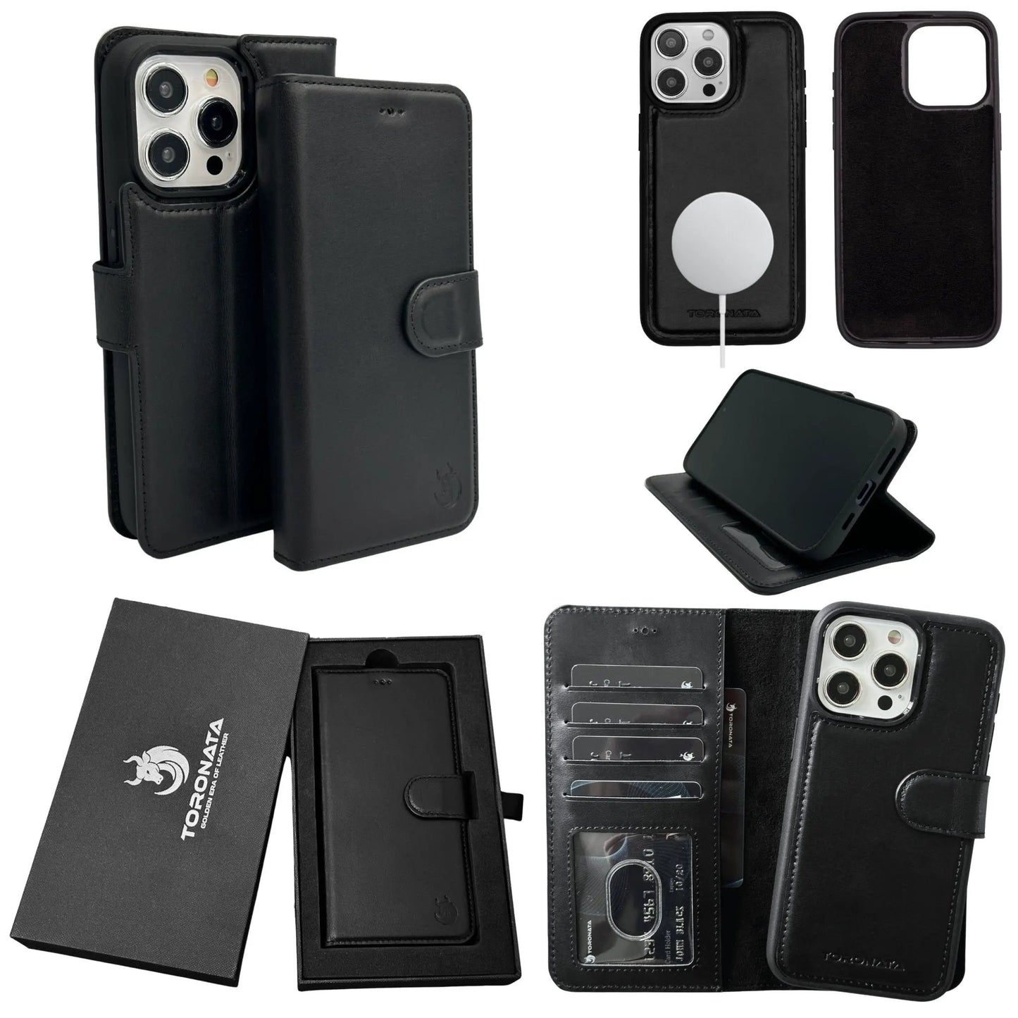 Vegas Premium Leather iPhone 15 Plus Wallet Case with MagSafe | Detachable RFID Blocking Luxury Wallet by TORONATA
