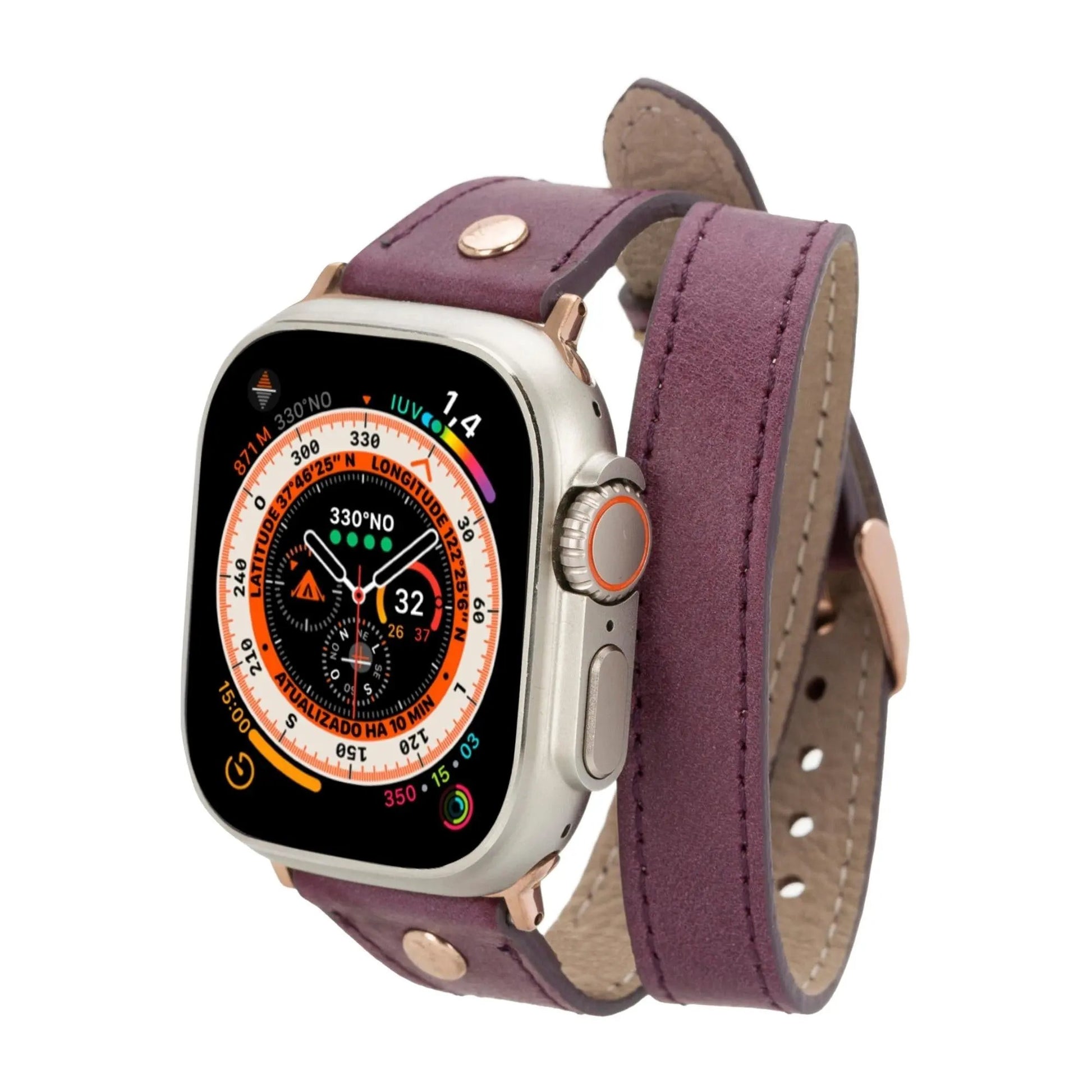 Vernon Double Tour Leather Bands for Apple Watch 9, Ultra 2 and SE by TORONATA