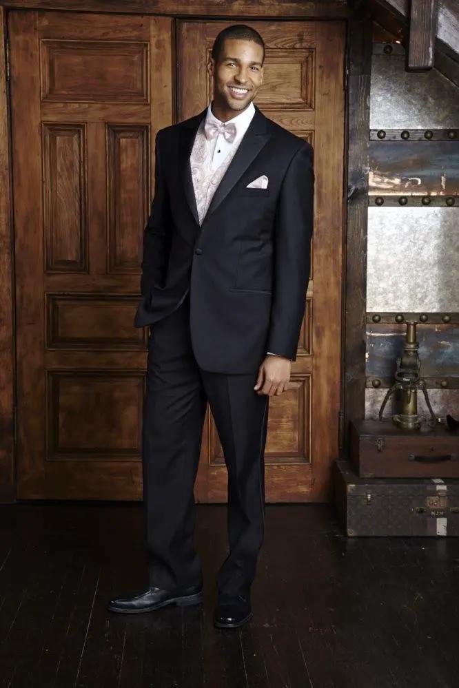 "Vienna" Black Tuxedo Jacket Peak (Separates) by Tux-USA