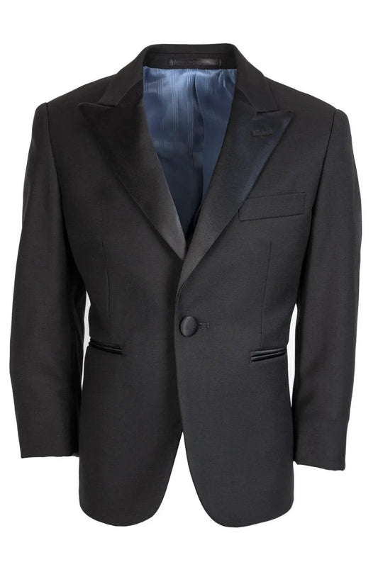 "Vienna" Kids Black Tuxedo Jacket Peak (Separates) by Tux-USA