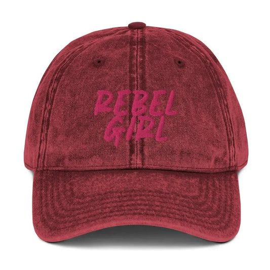 Vintage Cap REBEL GIRL Vintage Cotton Twill Cap by Maiden-Art
