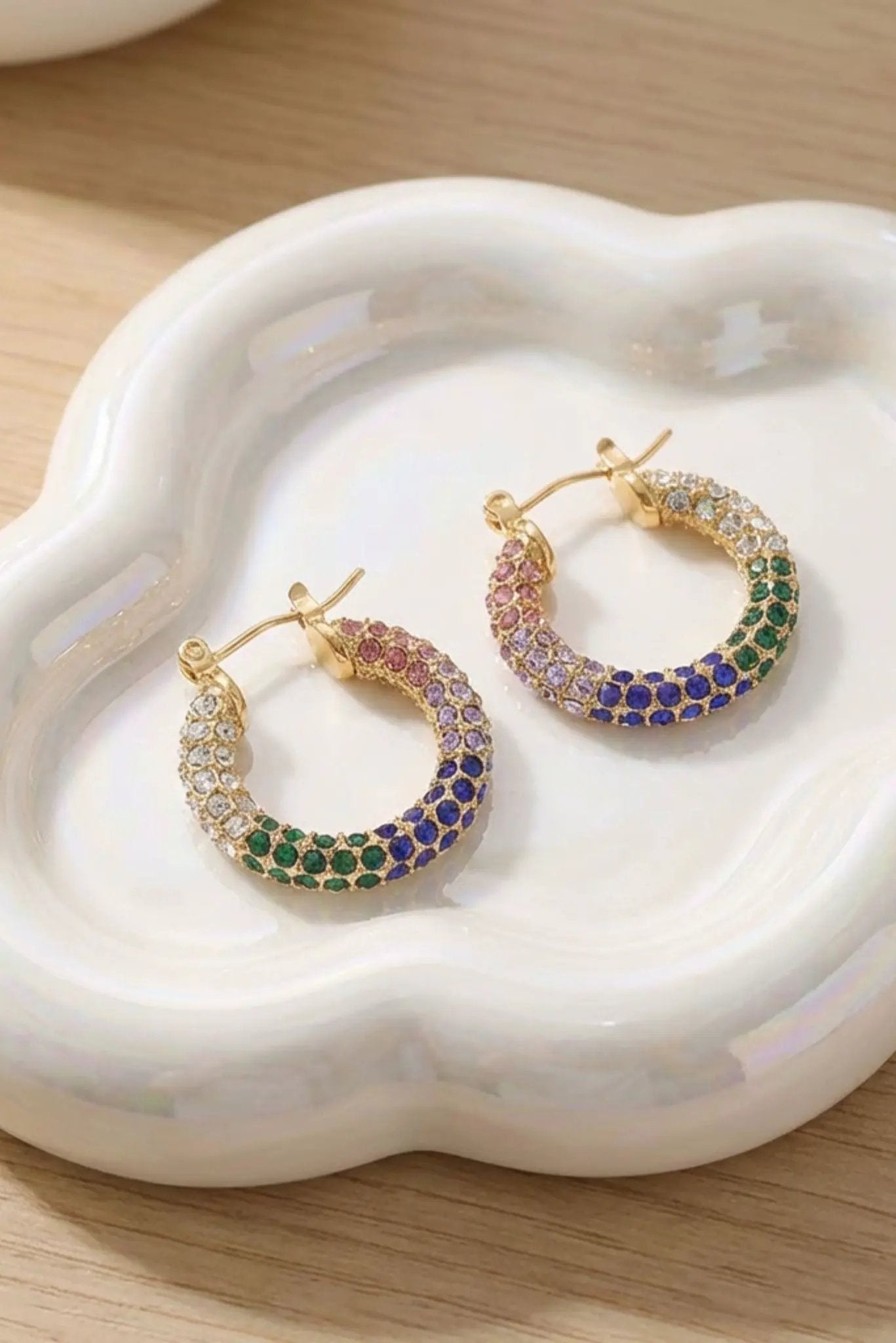 Vivienne Waterproof Rhinestone Statement Hoop by Akalia