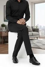 "Washington" Black Stretch Blend Tuxedo Pants by Tux-USA