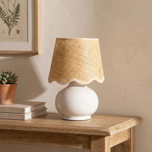 Benton Handmade Ceramic Table Lamp with Cotton Shade by TORONATA