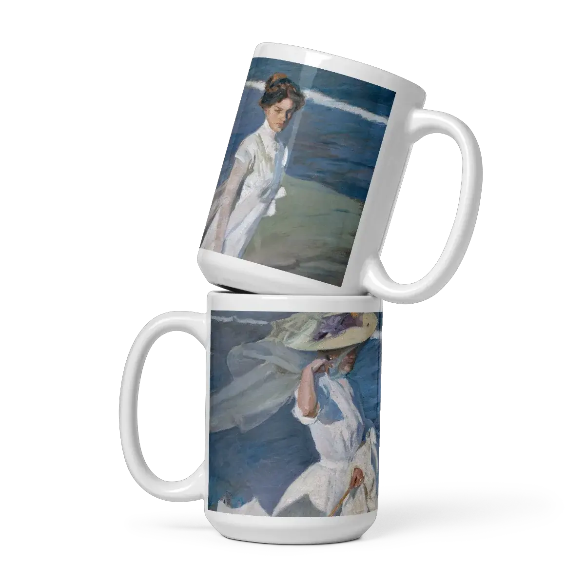 Joaquin Sorolla Strolling along the Seashore, 1909 artwork mug-1