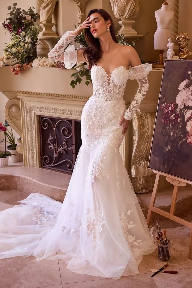 Strapless Mermaid Bridal Gown & Sleeves by Tux-USA