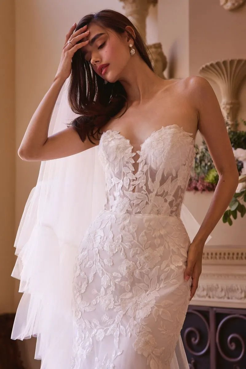 Strapless Mermaid Bridal Gown & Sleeves by Tux-USA