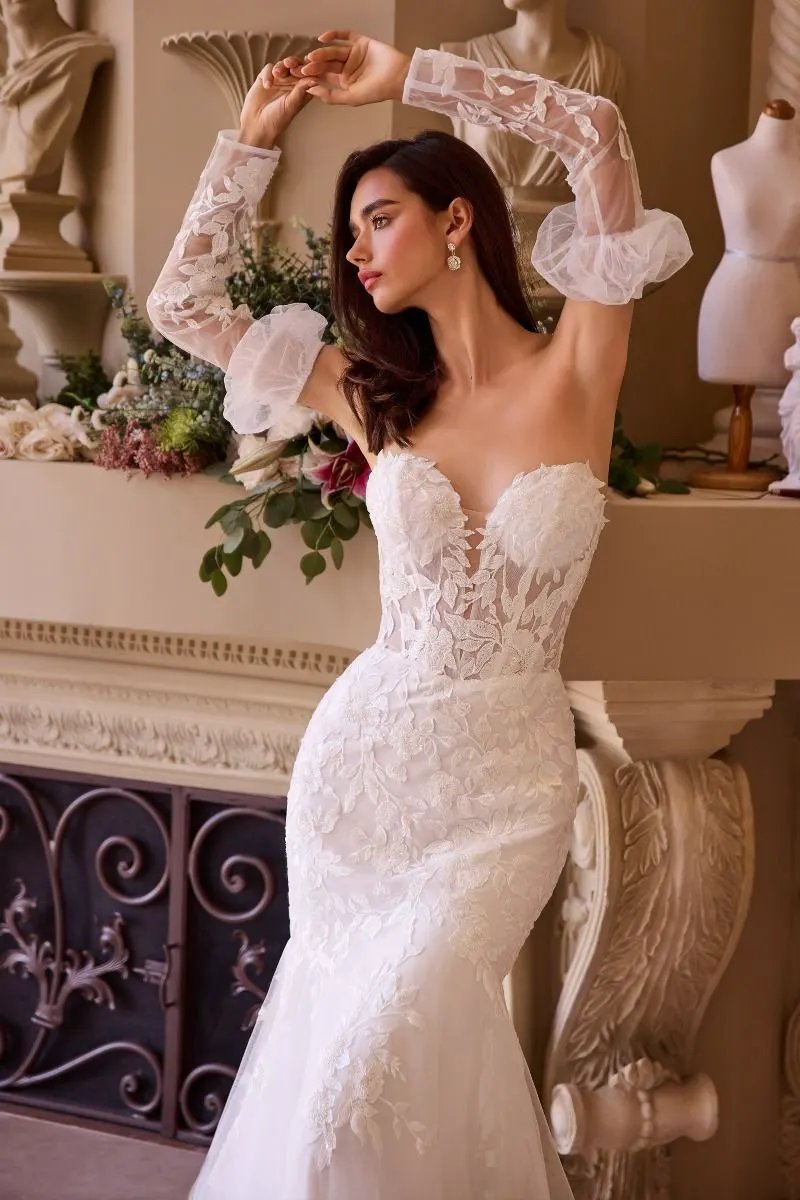 Strapless Mermaid Bridal Gown & Sleeves by Tux-USA
