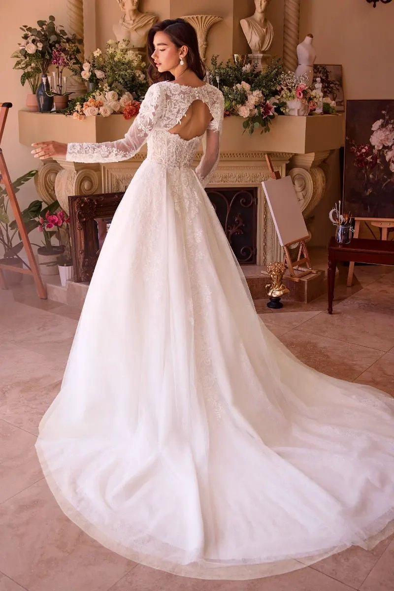 Strapless Wedding Ball Gown & Lace Bolero by Tux-USA