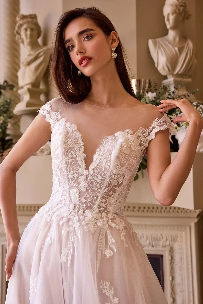 Cap Sleeve Bridal Ball Gown by Tux-USA