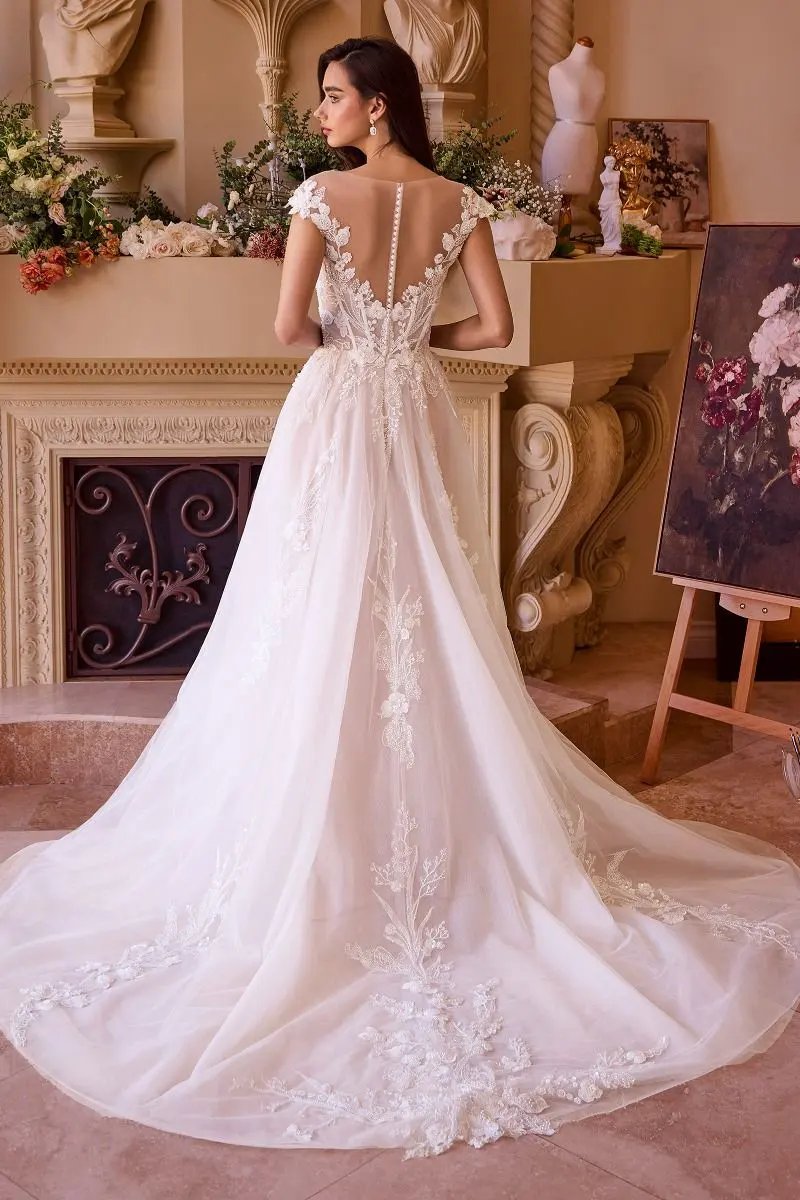 Cap Sleeve Bridal Ball Gown by Tux-USA