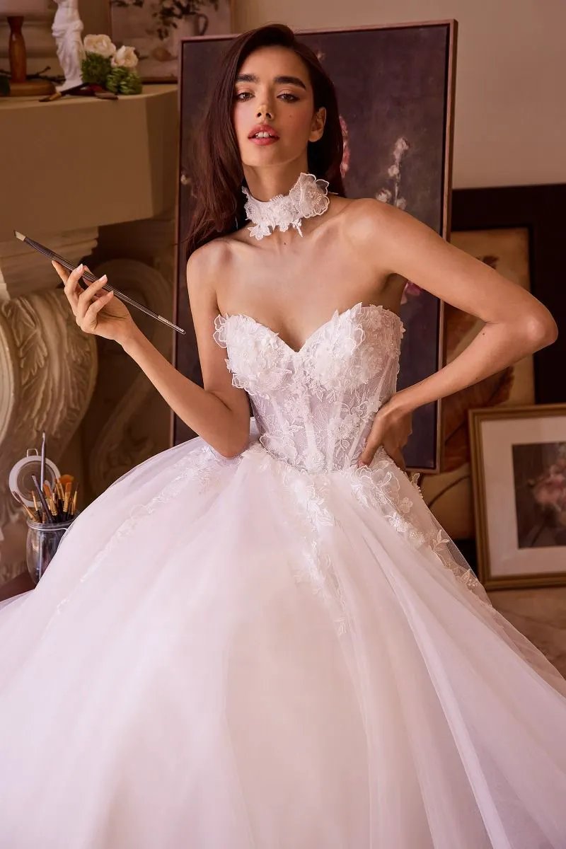 Strapless Lace & Tulle Wedding Ball Gown by Tux-USA