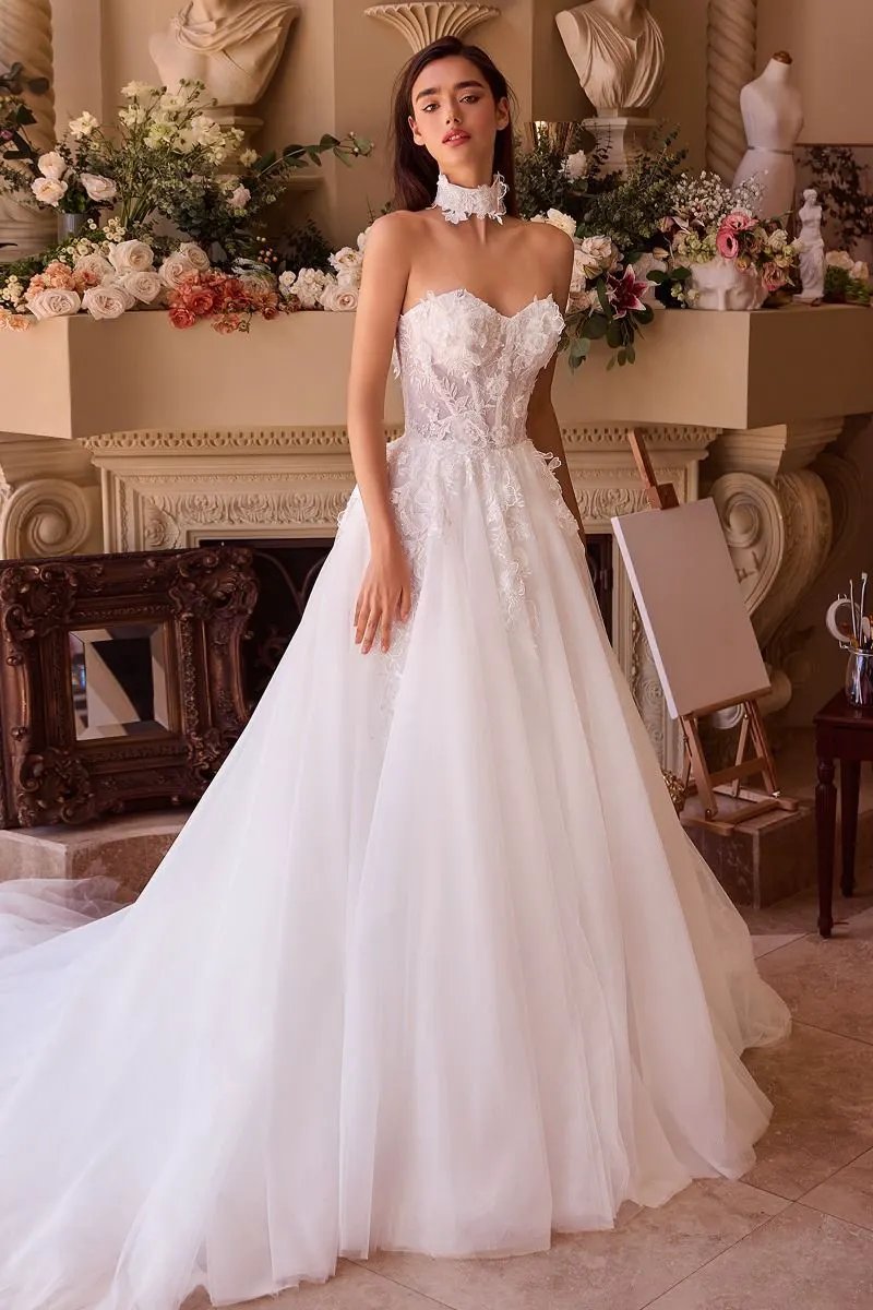 Strapless Lace & Tulle Wedding Ball Gown by Tux-USA
