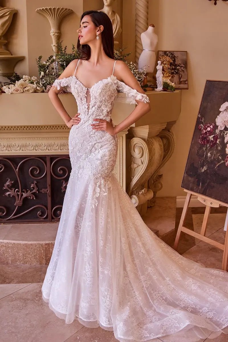 Fitted Lace Mermaid Wedding Dress by Tux-USA