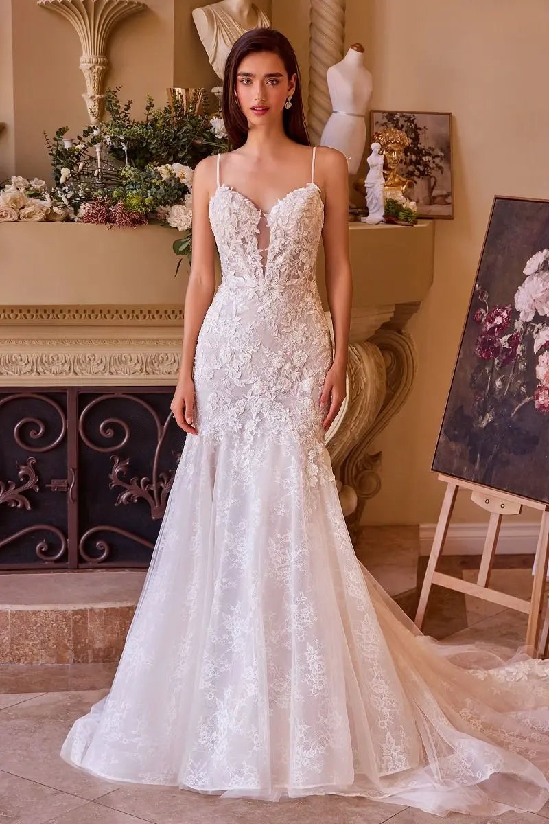 Fitted Lace Mermaid Wedding Dress by Tux-USA