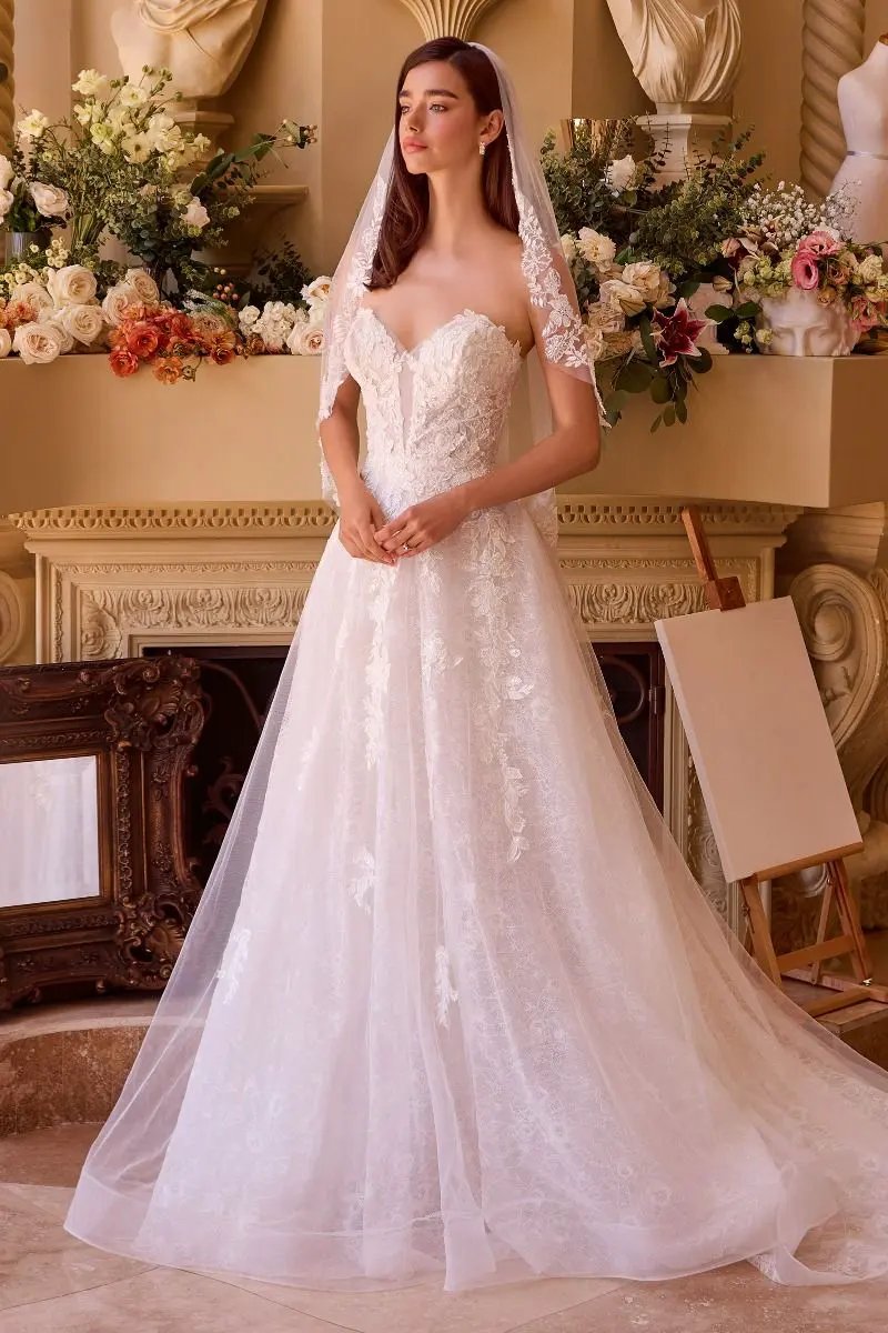 Deep Sweetheart Strapless Bridal Ball Gown by Tux-USA