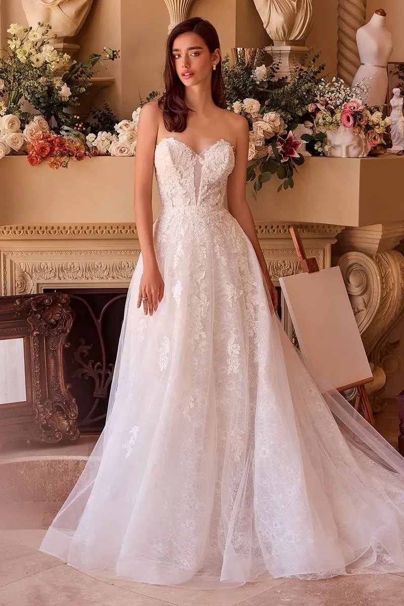 Deep Sweetheart Strapless Bridal Ball Gown by Tux-USA