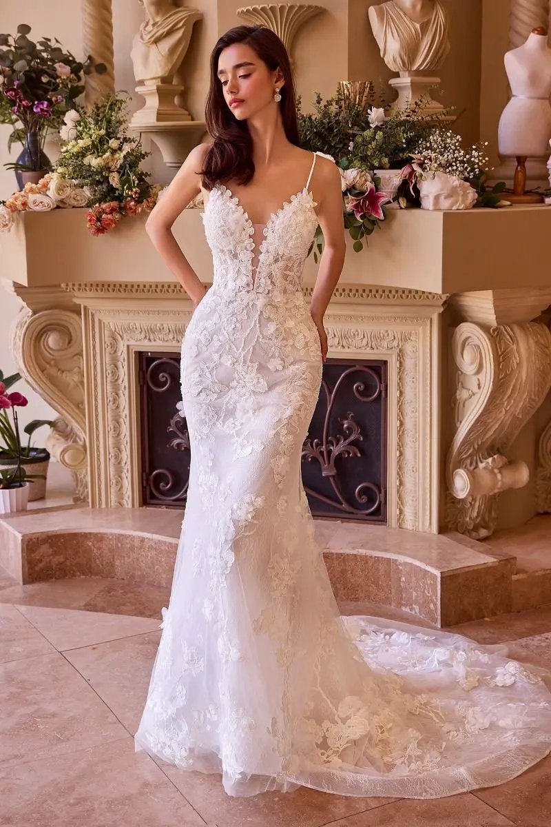 Fitted Lace Wedding Gown by Tux-USA