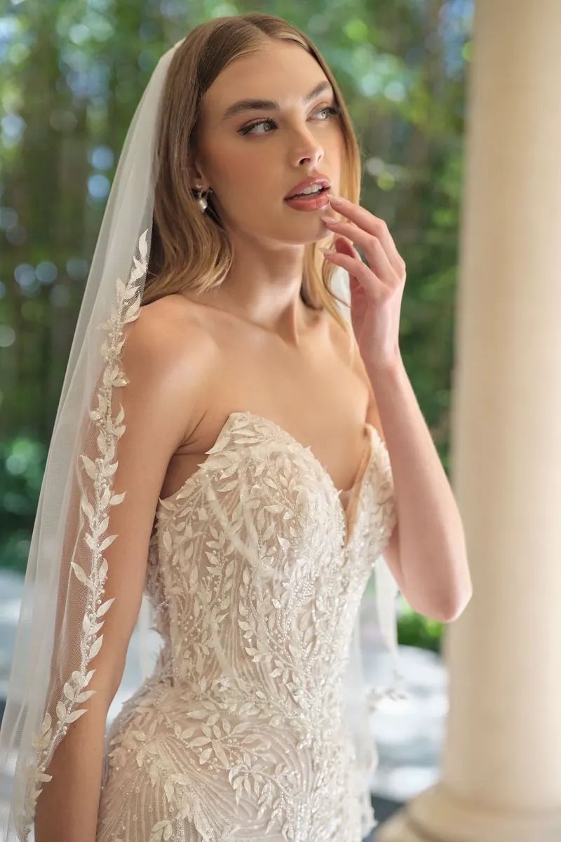 Mermaid Bridal Gown Strapless Sweetheart With Leaf Bodice Brides By Tux-USA by Tux-USA
