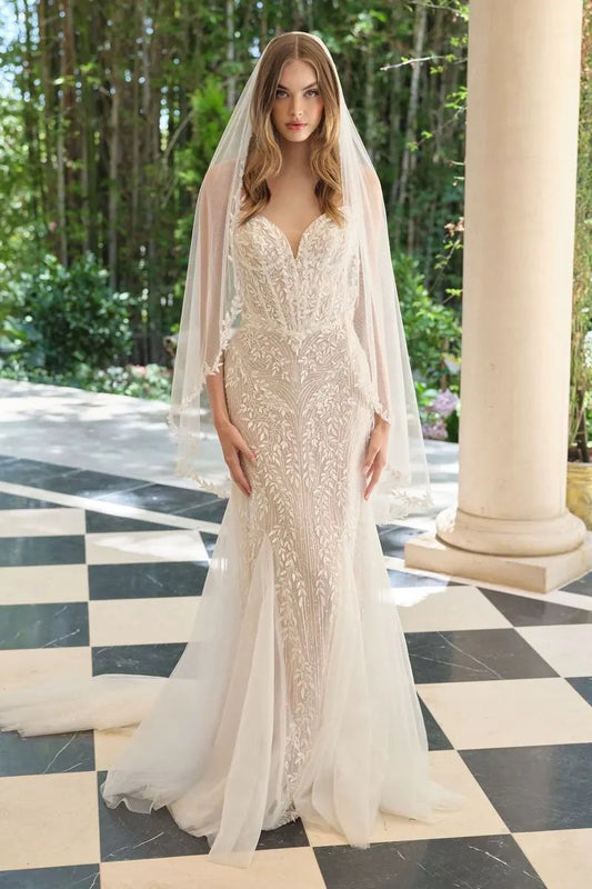 Mermaid Bridal Gown Strapless Sweetheart With Leaf Bodice Brides By Tux-USA by Tux-USA