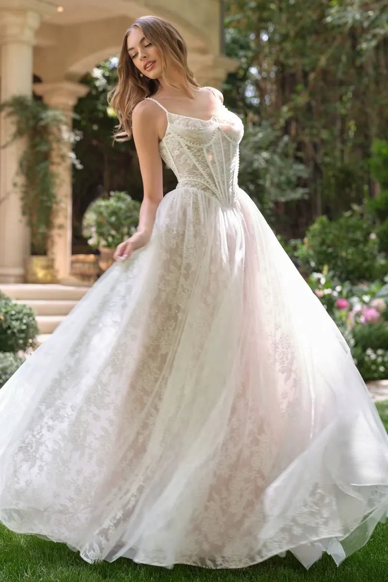 Tulle And Floral Strapless Wedding Ball Gown by Tux-USA