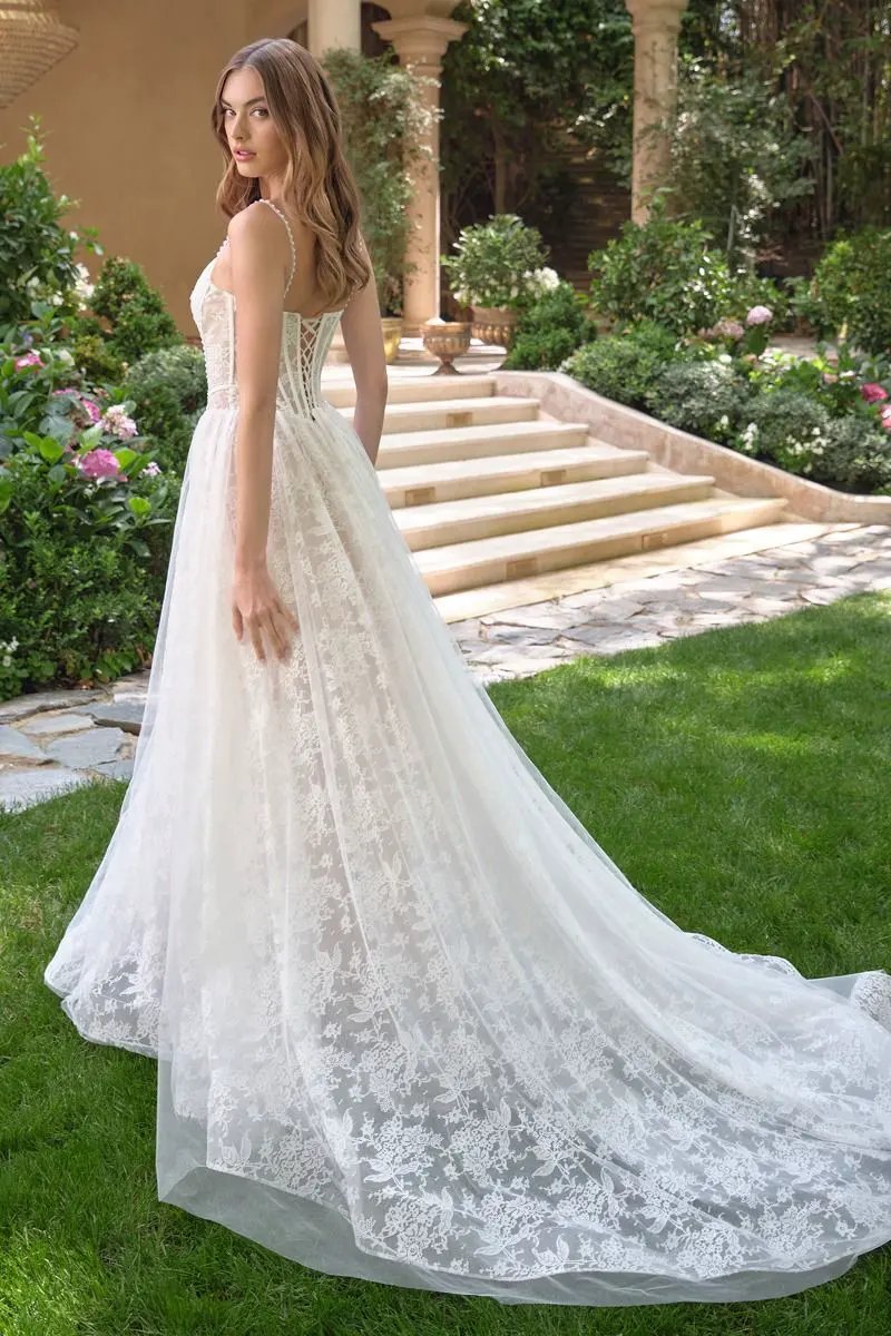 Tulle And Floral Strapless Wedding Ball Gown by Tux-USA
