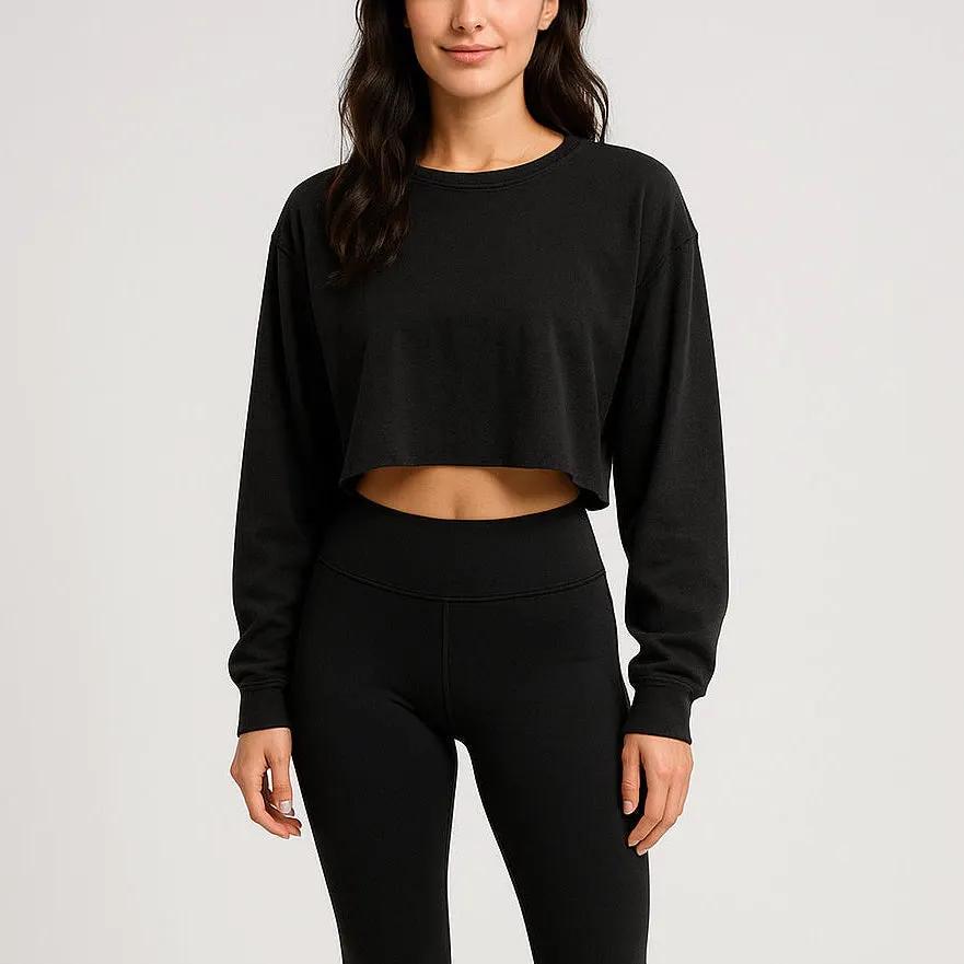 6045 - CLOSEOUT Women's Cropped Long Sleeve Tee by POS Wholesale