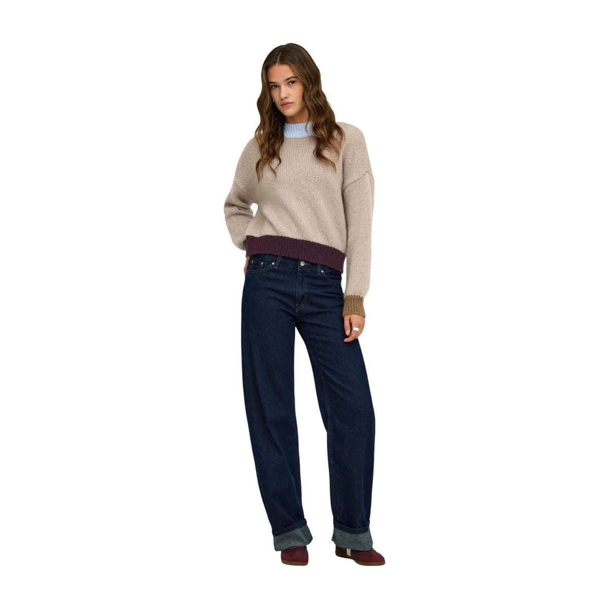 Only Women's Olina Beige High Neck Sweater