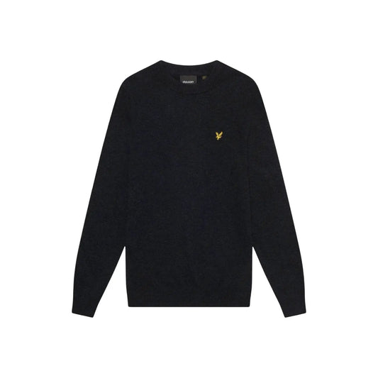 Lyle & Scott Men's Lambswool Blend Black Wool Sweater