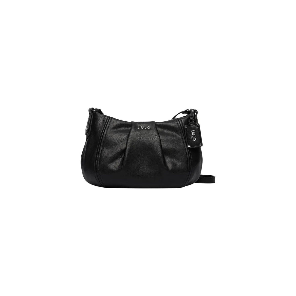 Liu Jo Women's Black Faux Leather Shoulder Bag with Zip Top