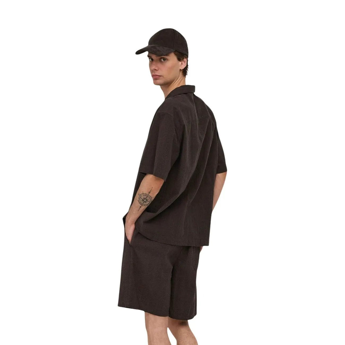 Only & Sons Men's Cruz Brown Seersucker Cotton Set