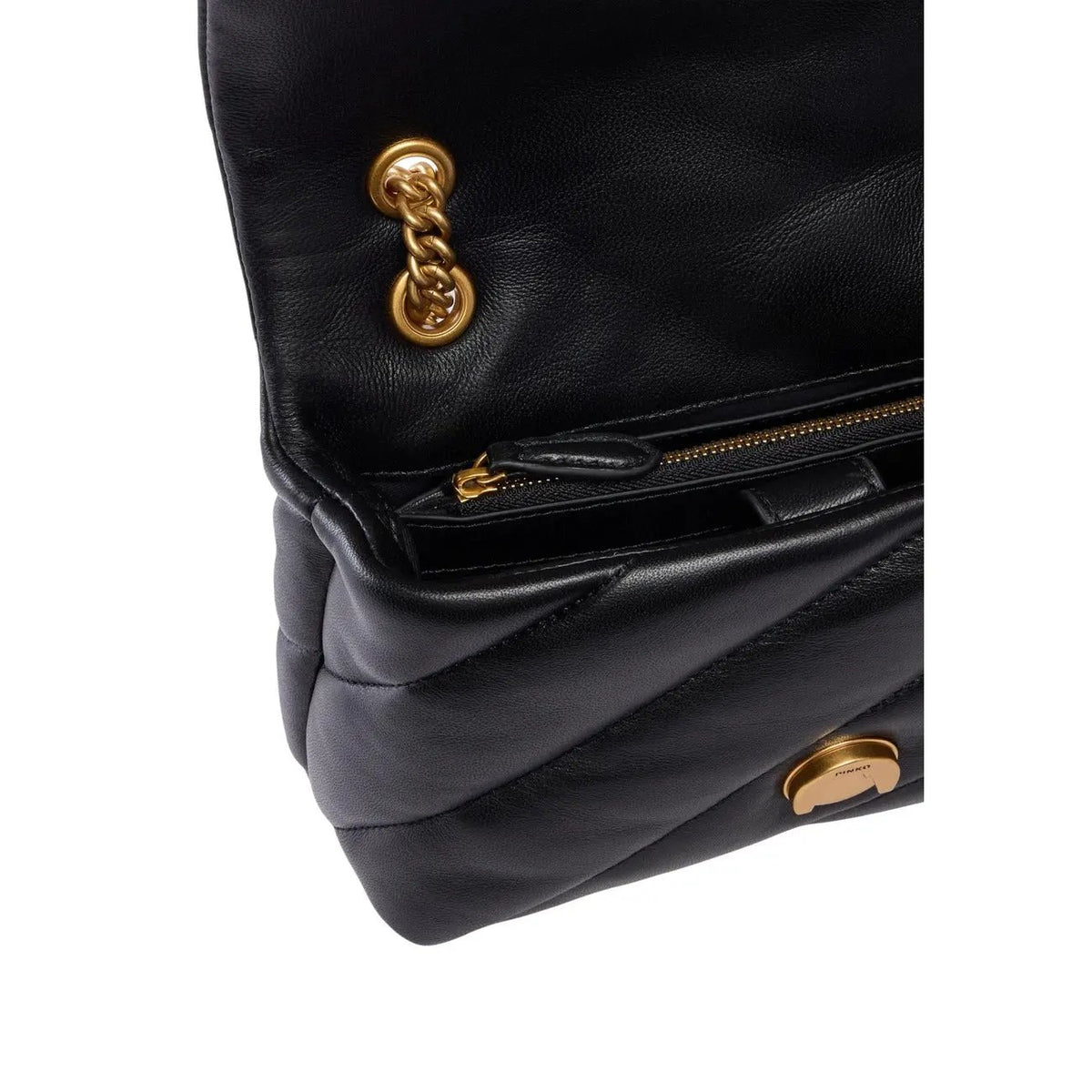 Pinko Women's Puff Black Leather Handbag