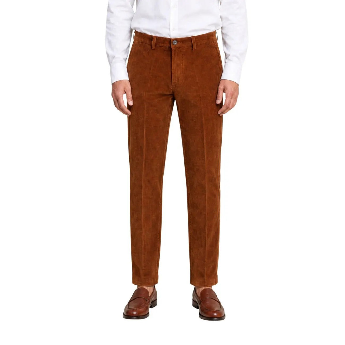 Borghese Men's Aurelio Brown Cotton Trousers