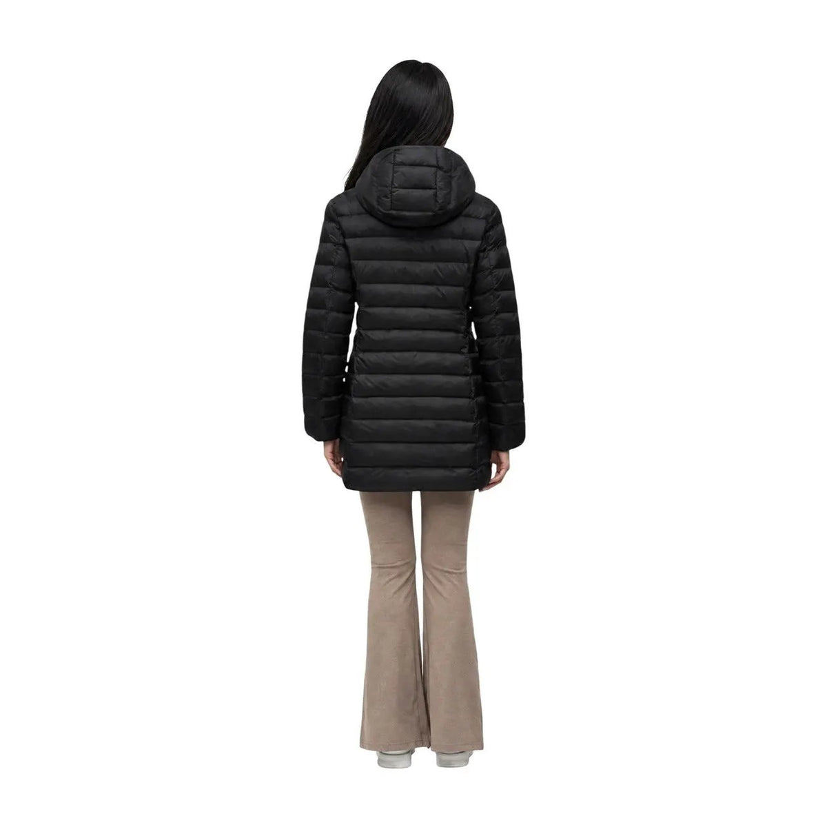 EA7 Women's Black Nylon Hooded Jacket