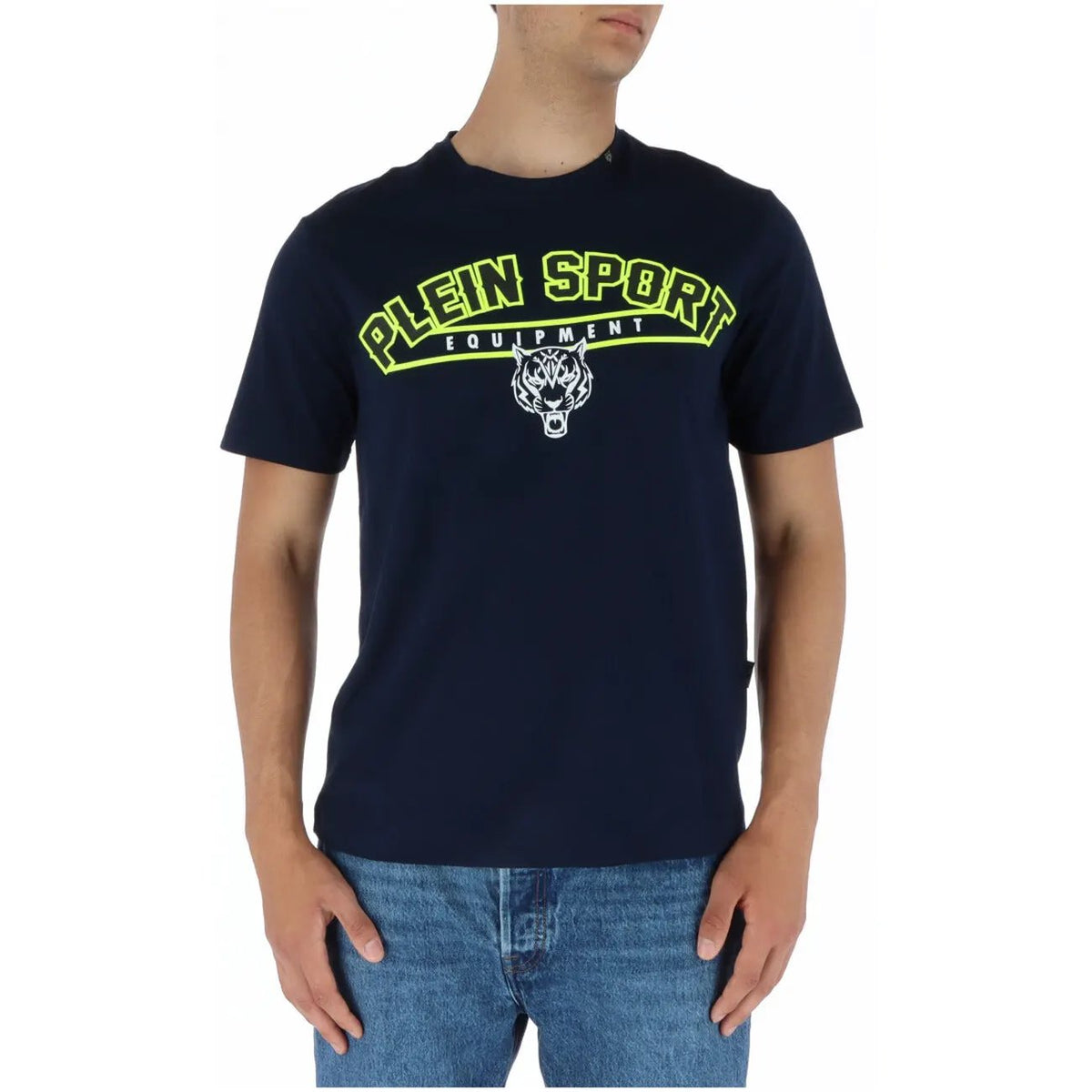 Plein Sport Men's Blue Printed Cotton T-Shirt Style 2